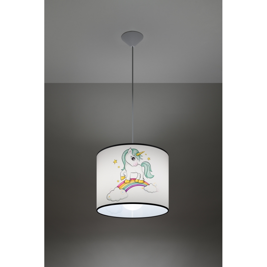 Pendellampe til børn UNICORN 1xE27/15W/230V diameter 30 cm enhjørning