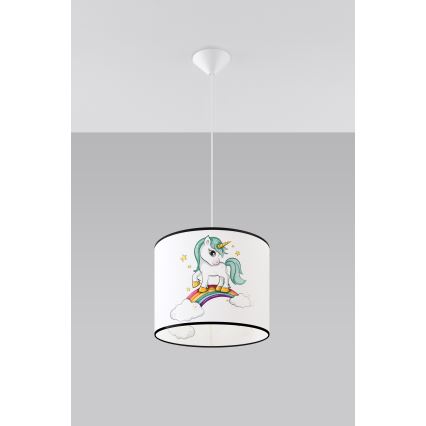 Pendellampe til børn UNICORN 1xE27/15W/230V diameter 30 cm enhjørning