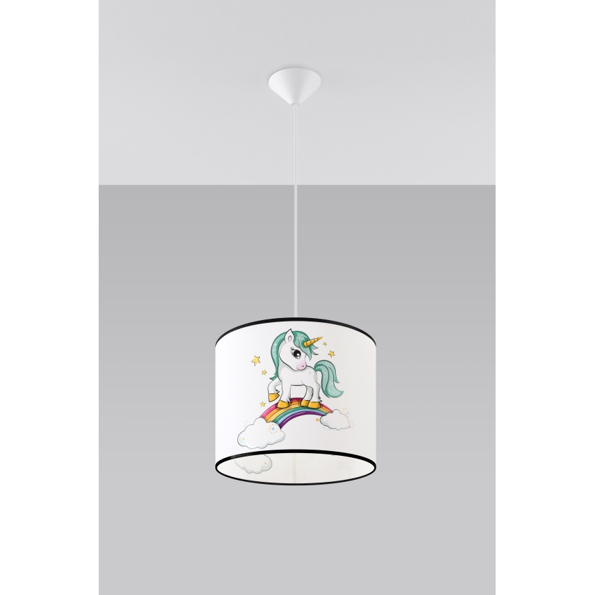 Pendellampe til børn UNICORN 1xE27/15W/230V diameter 30 cm enhjørning