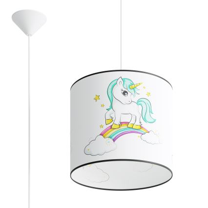 Pendellampe til børn UNICORN 1xE27/15W/230V diameter 30 cm enhjørning