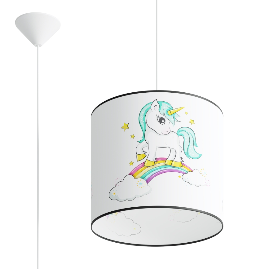 Pendellampe til børn UNICORN 1xE27/15W/230V diameter 30 cm enhjørning