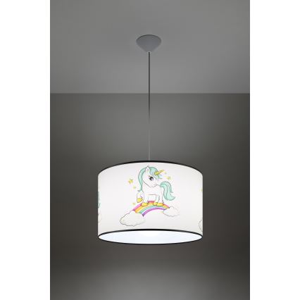 Pendellampe til børn UNICORN 1xE27/15W/230V diameter 40 cm enhjørning