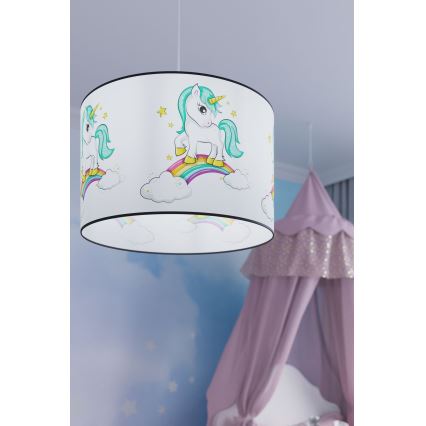 Pendellampe til børn UNICORN 1xE27/15W/230V diameter 40 cm enhjørning