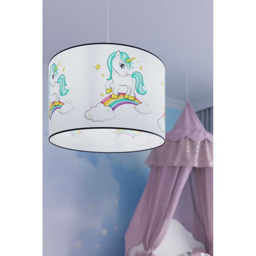 Pendellampe til børn UNICORN 1xE27/15W/230V diameter 40 cm enhjørning