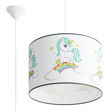 Pendellampe til børn UNICORN 1xE27/15W/230V diameter 40 cm enhjørning