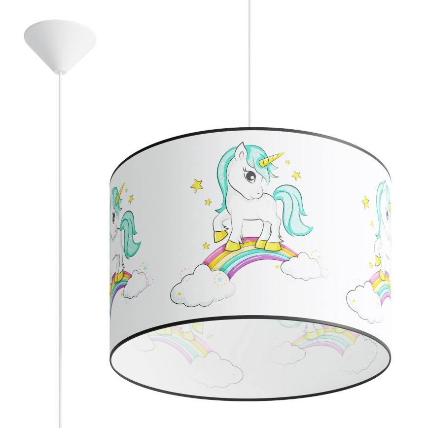 Pendellampe til børn UNICORN 1xE27/15W/230V diameter 40 cm enhjørning