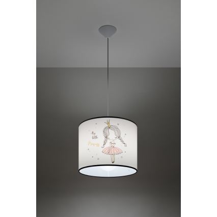 Pendellampe til børn PRINCESS 1xE27/15W/230V diameter 30 cm prinsesse