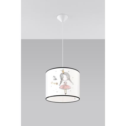 Pendellampe til børn PRINCESS 1xE27/15W/230V diameter 30 cm prinsesse