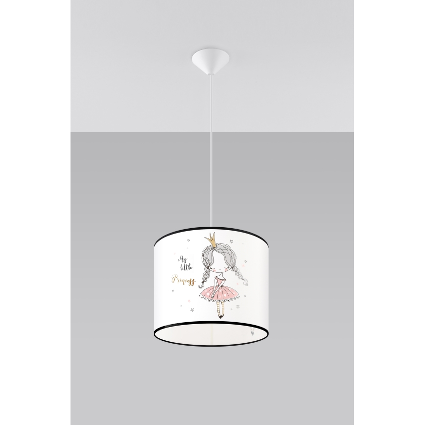 Pendellampe til børn PRINCESS 1xE27/15W/230V diameter 30 cm prinsesse