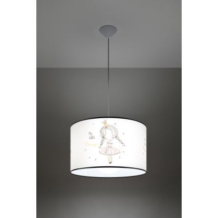 Pendellampe til børn PRINCESS 1xE27/15W/230V diameter 40 cm prinsesse