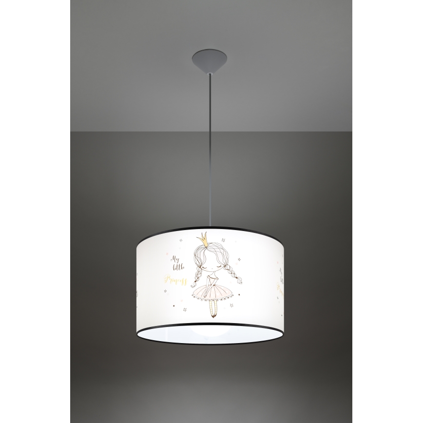 Pendellampe til børn PRINCESS 1xE27/15W/230V diameter 40 cm prinsesse