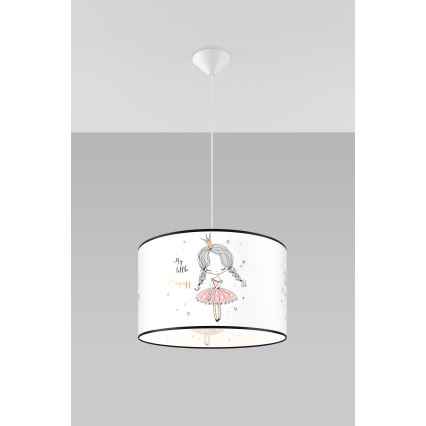 Pendellampe til børn PRINCESS 1xE27/15W/230V diameter 40 cm prinsesse