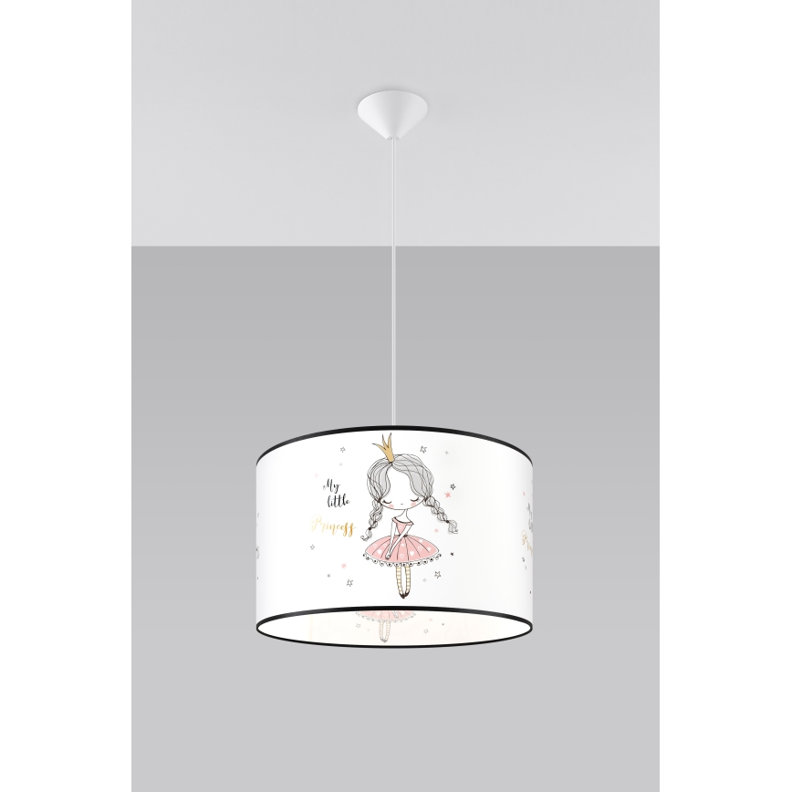 Pendellampe til børn PRINCESS 1xE27/15W/230V diameter 40 cm prinsesse