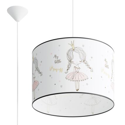 Pendellampe til børn PRINCESS 1xE27/15W/230V diameter 40 cm prinsesse