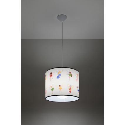 Pendellampe til børn FAIRY 1xE27/15W/230V diameter 30 cm fe
