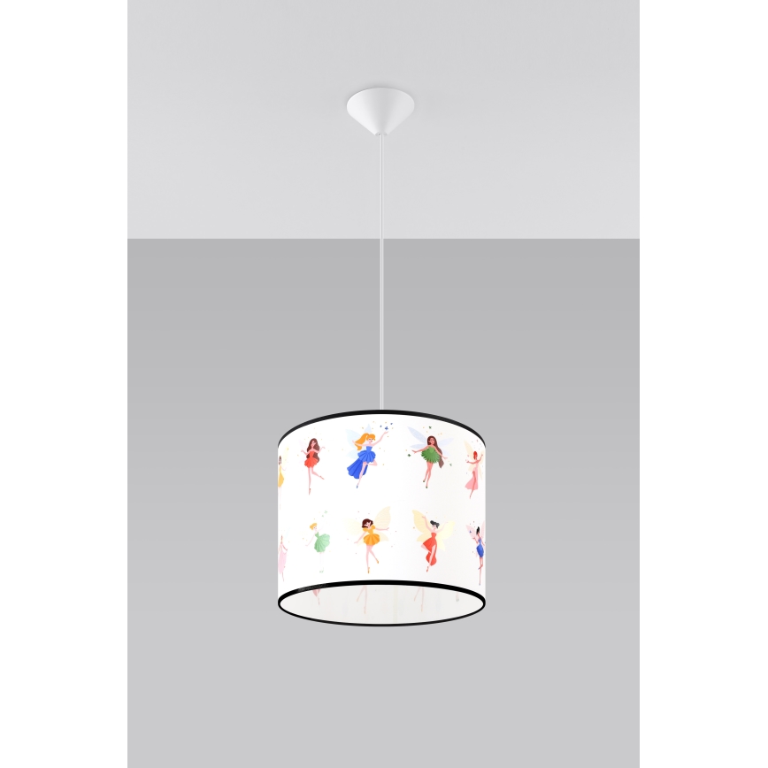 Pendellampe til børn FAIRY 1xE27/15W/230V diameter 30 cm fe