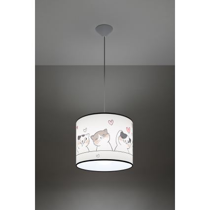 Pendellampe til børn CAT 1xE27/15W/230V diameter 30 cm kat