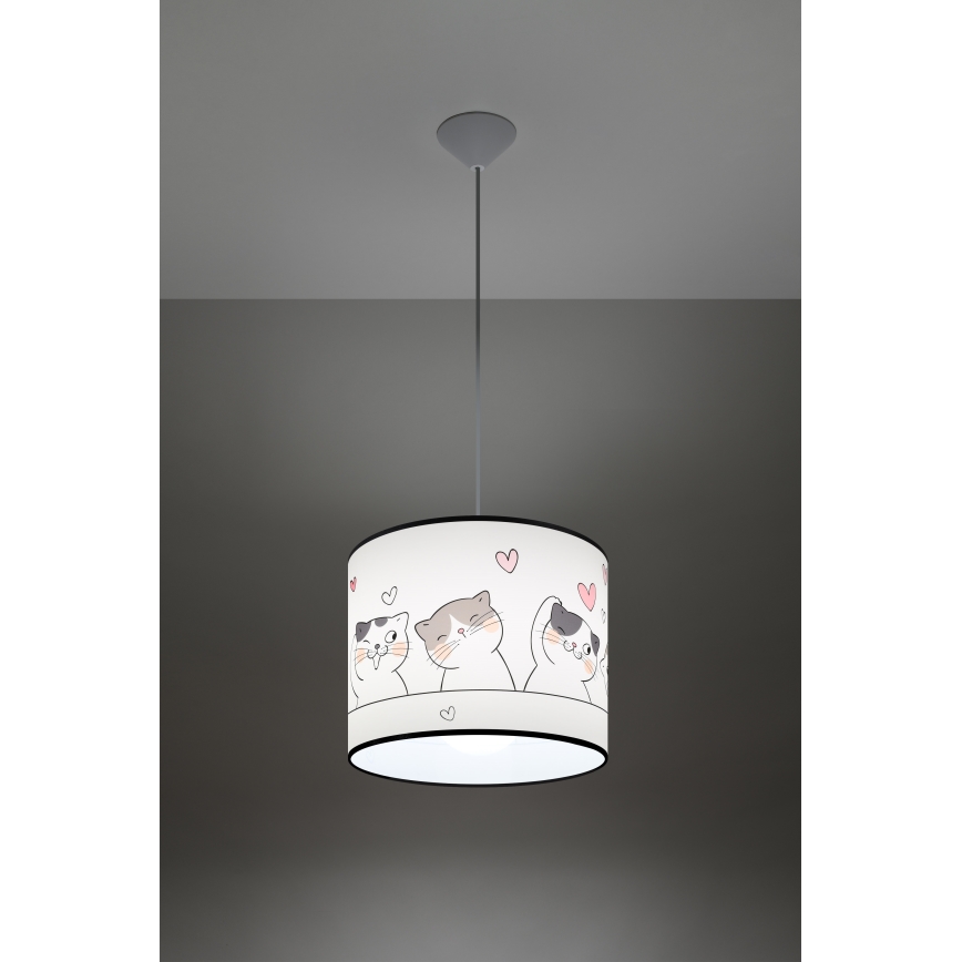 Pendellampe til børn CAT 1xE27/15W/230V diameter 30 cm kat