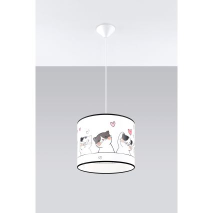 Pendellampe til børn CAT 1xE27/15W/230V diameter 30 cm kat