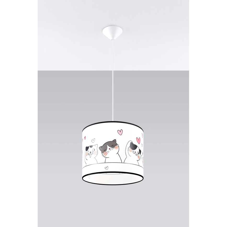 Pendellampe til børn CAT 1xE27/15W/230V diameter 30 cm kat