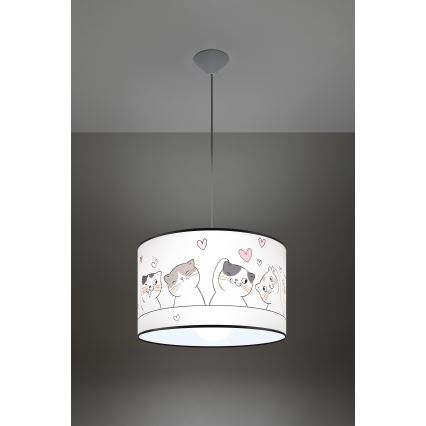 Pendellampe til børn CAT 1xE27/15W/230V diameter 40 cm kat