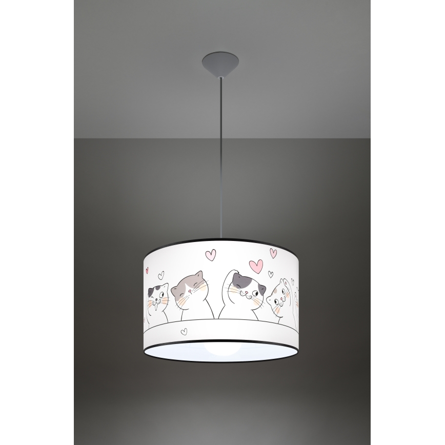 Pendellampe til børn CAT 1xE27/15W/230V diameter 40 cm kat