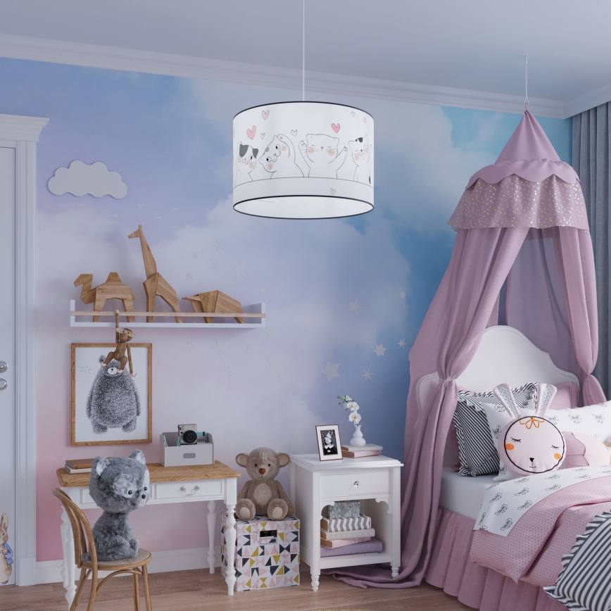 Pendellampe til børn CAT 1xE27/15W/230V diameter 40 cm kat