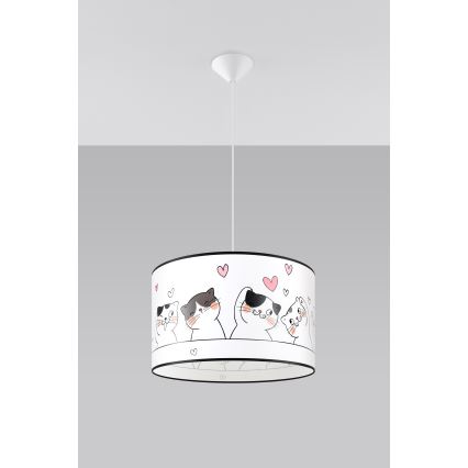 Pendellampe til børn CAT 1xE27/15W/230V diameter 40 cm kat