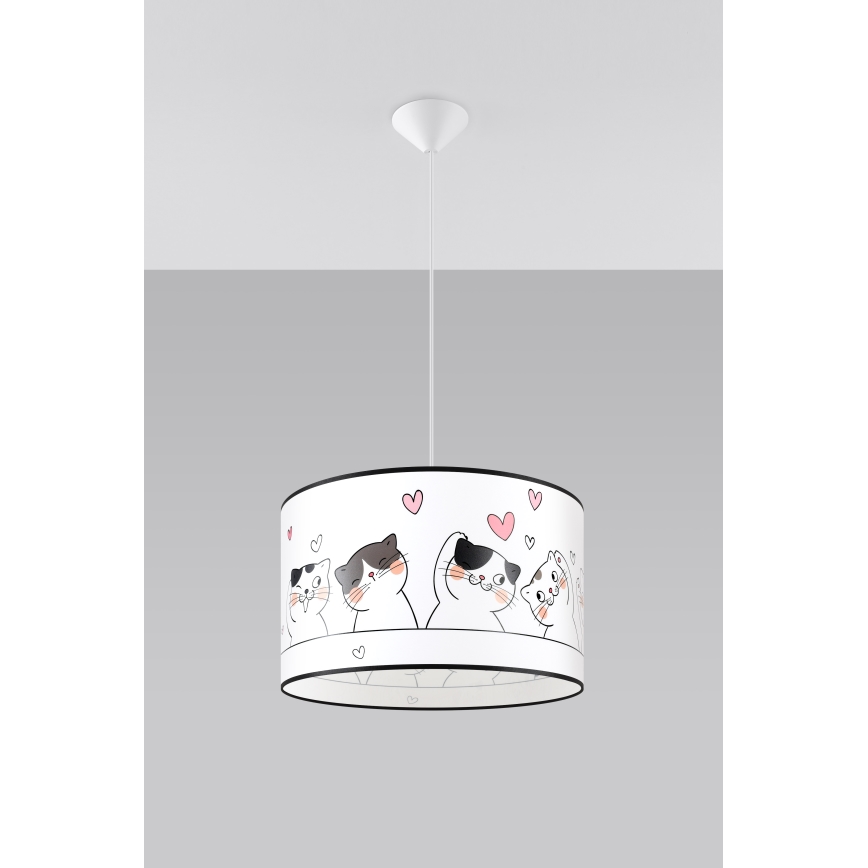 Pendellampe til børn CAT 1xE27/15W/230V diameter 40 cm kat