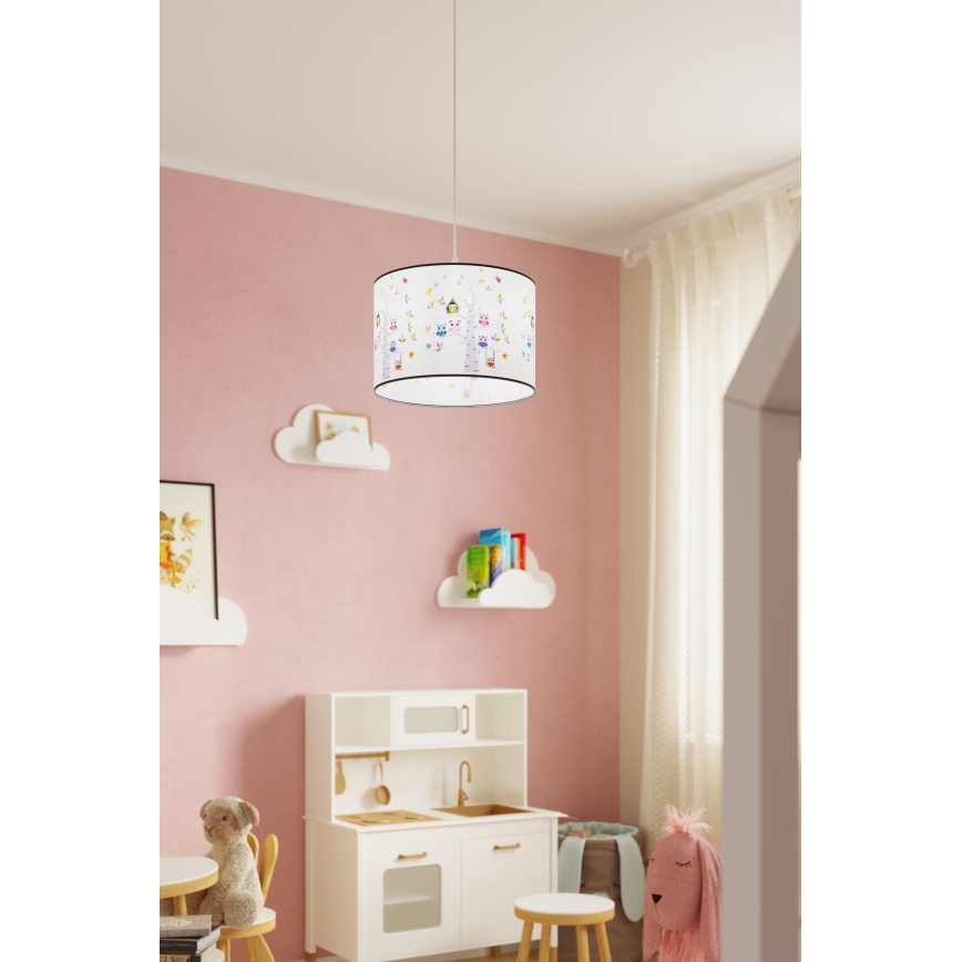 Pendellampe til børn OWLS 1xE27/15W/230V diameter 40 cm ugler