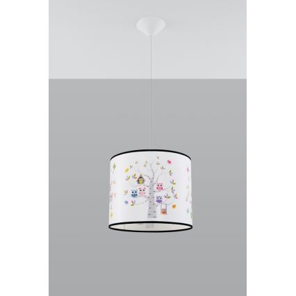 Pendellampe til børn OWLS 1xE27/15W/230V diameter 40 cm ugler