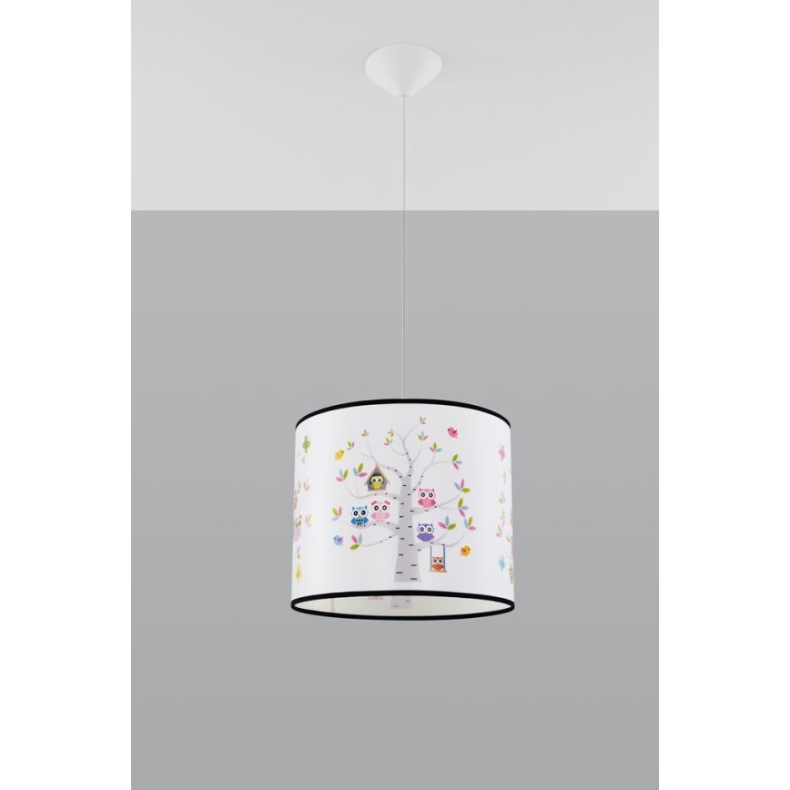 Pendellampe til børn OWLS 1xE27/15W/230V diameter 40 cm ugler