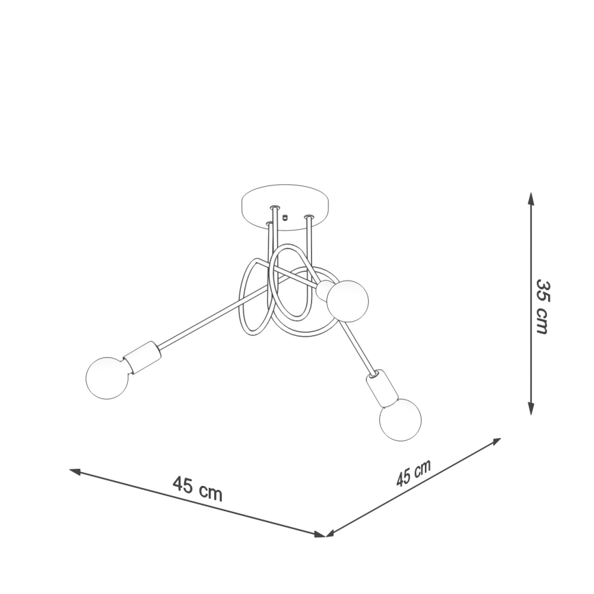 Loftlampe LOOP 3xE27/15W/230V hvid