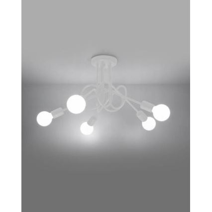 Loftlampe LOOP 5xE27/15W/230V hvid