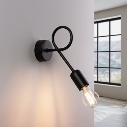 Væglampe LOOP 1xE27/15W/230V sort