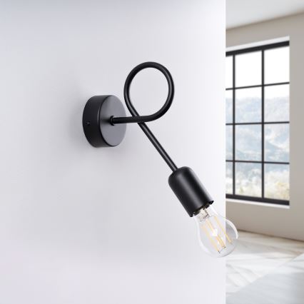 Væglampe LOOP 1xE27/15W/230V sort