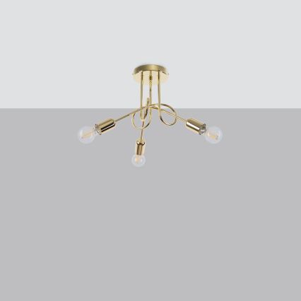 Loftlampe LOOP 3xE27/15W/230V guldfarvet