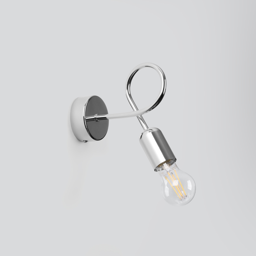 Væglampe LOOP 1xE27/15W/230V skinnende krom