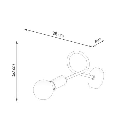 Væglampe LOOP 1xE27/15W/230V skinnende krom