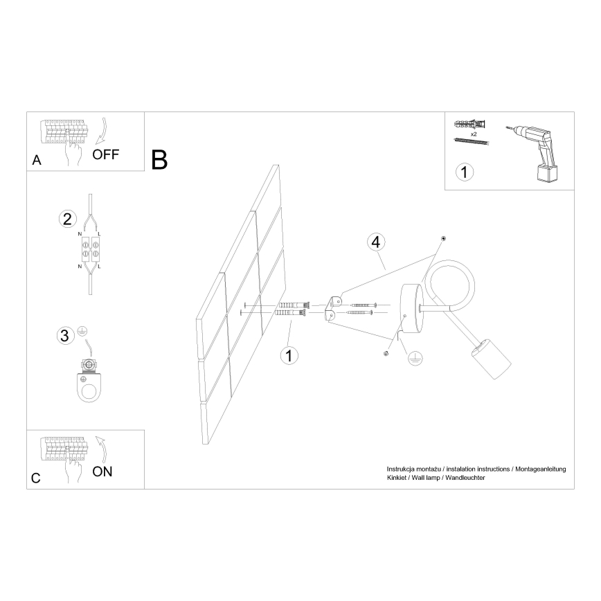 Væglampe LOOP 1xE27/15W/230V skinnende krom