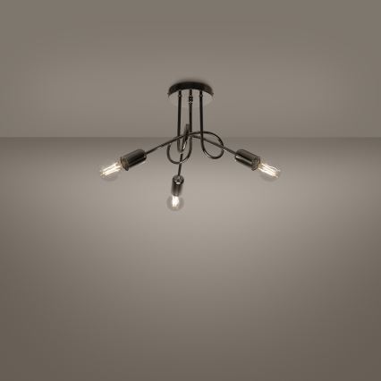 Loftlampe LOOP 3xE27/15W/230V skinnende krom
