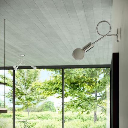 Loftlampe LOOP 3xE27/15W/230V skinnende krom