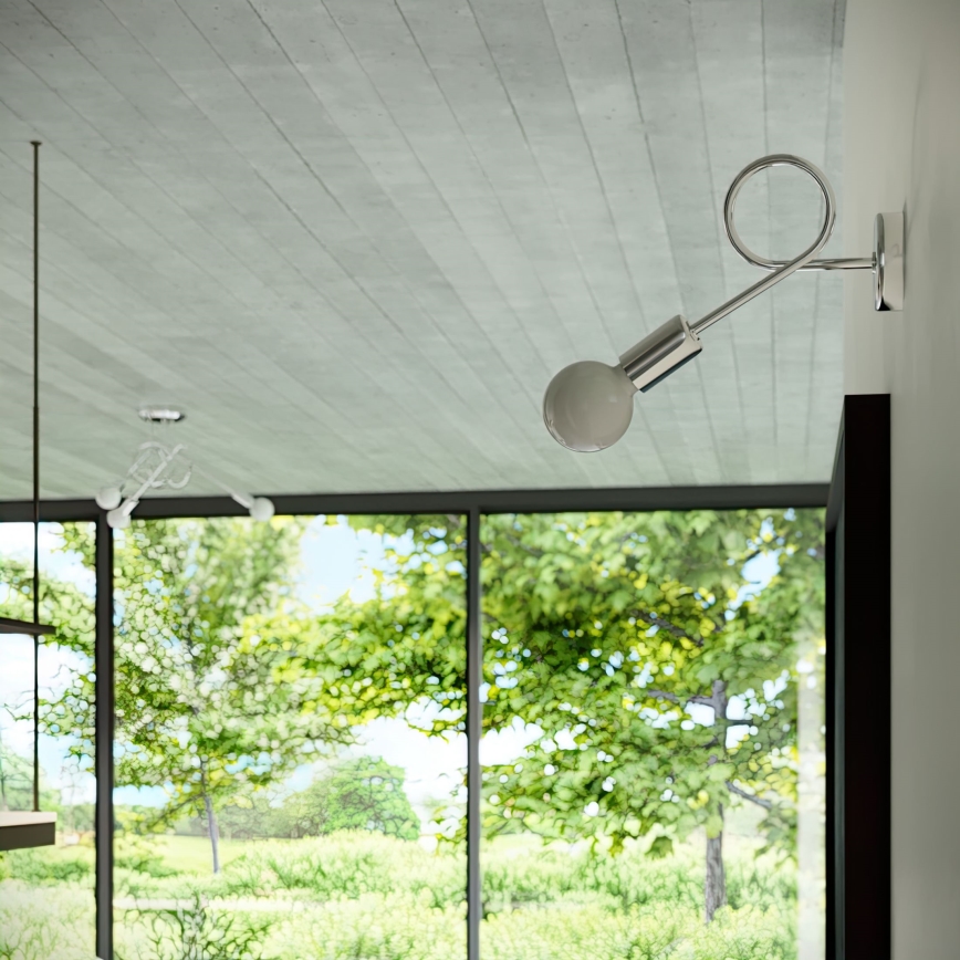 Loftlampe LOOP 3xE27/15W/230V skinnende krom