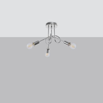 Loftlampe LOOP 3xE27/15W/230V skinnende krom