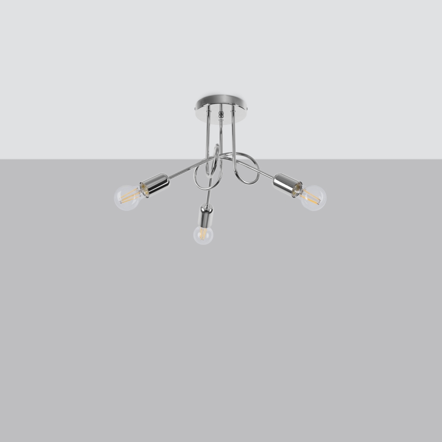 Loftlampe LOOP 3xE27/15W/230V skinnende krom