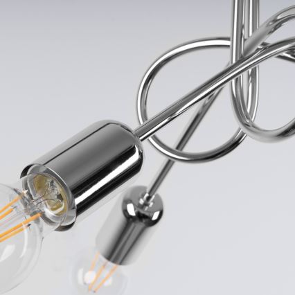 Loftlampe LOOP 3xE27/15W/230V skinnende krom