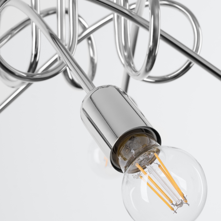 Loftlampe LOOP 5xE27/15W/230V skinnende krom