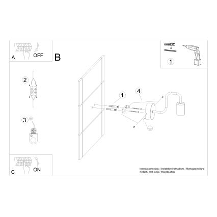 Væglampe VECTOR 1xE27/15W/230V sort