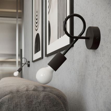 Væglampe LEVAR 1xE27/15W/230V sort