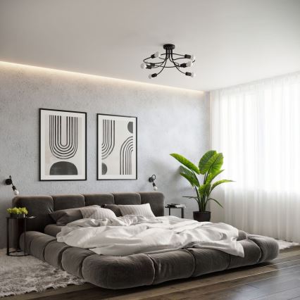 Væglampe LEVAR 1xE27/15W/230V sort